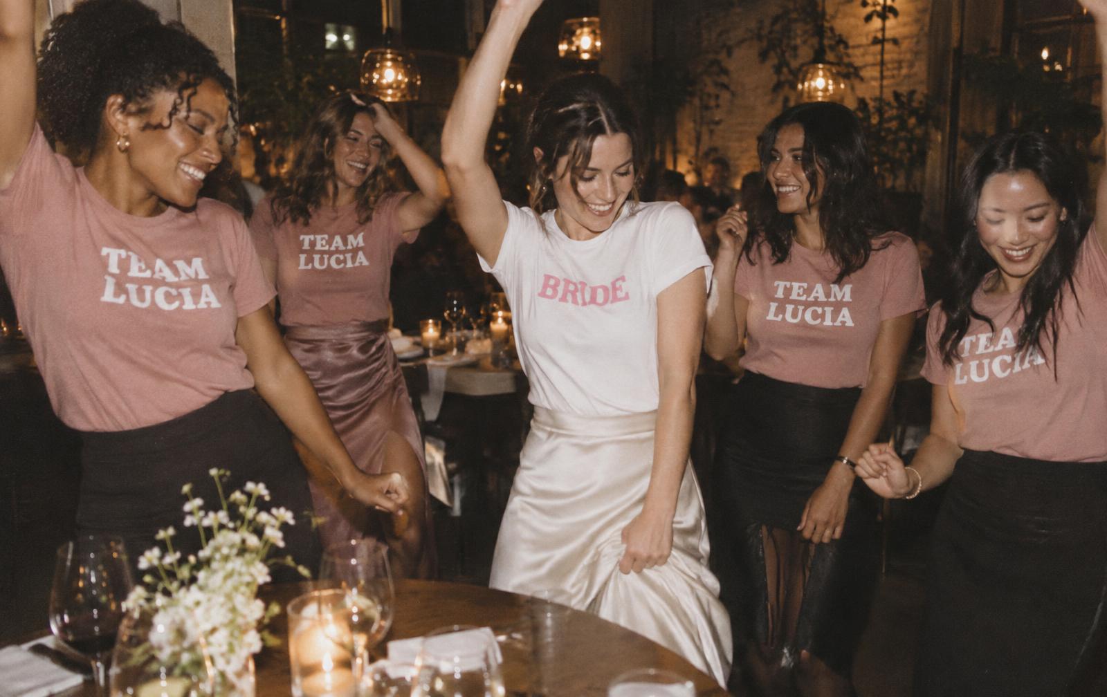 Team Lucia group photo for a hen do