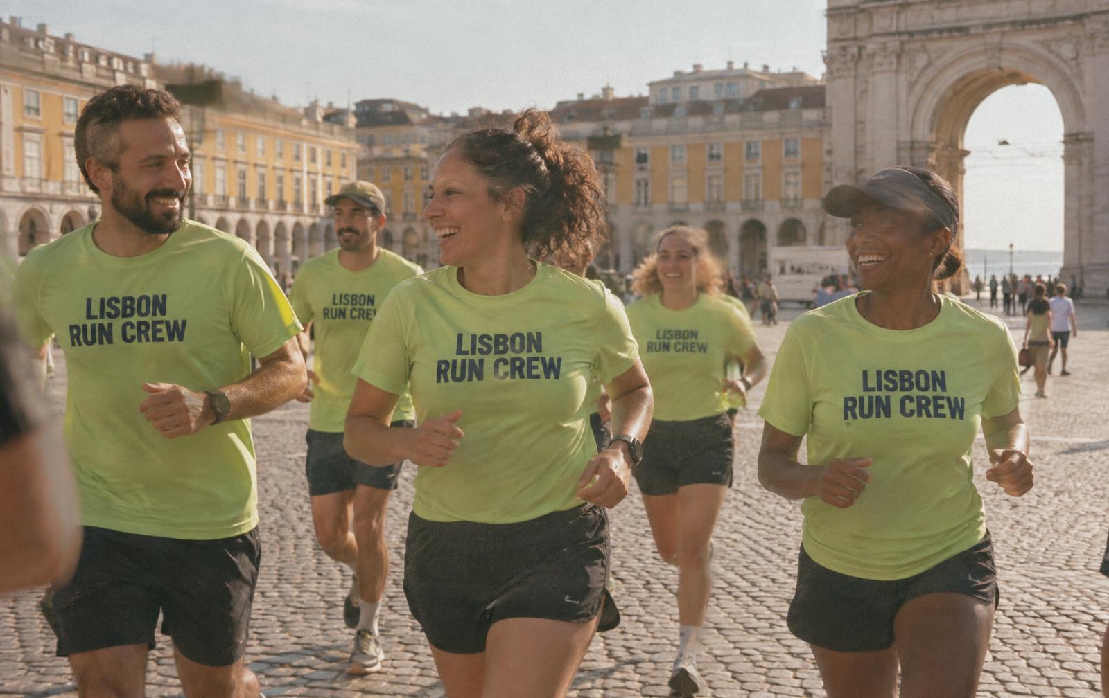 Lisbon run crew group photo for a run club
