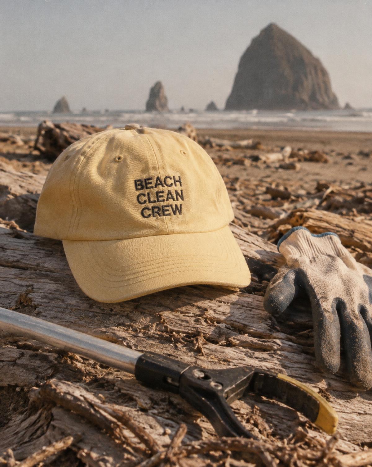 Beach clean crew merch piece for a volunteer day
